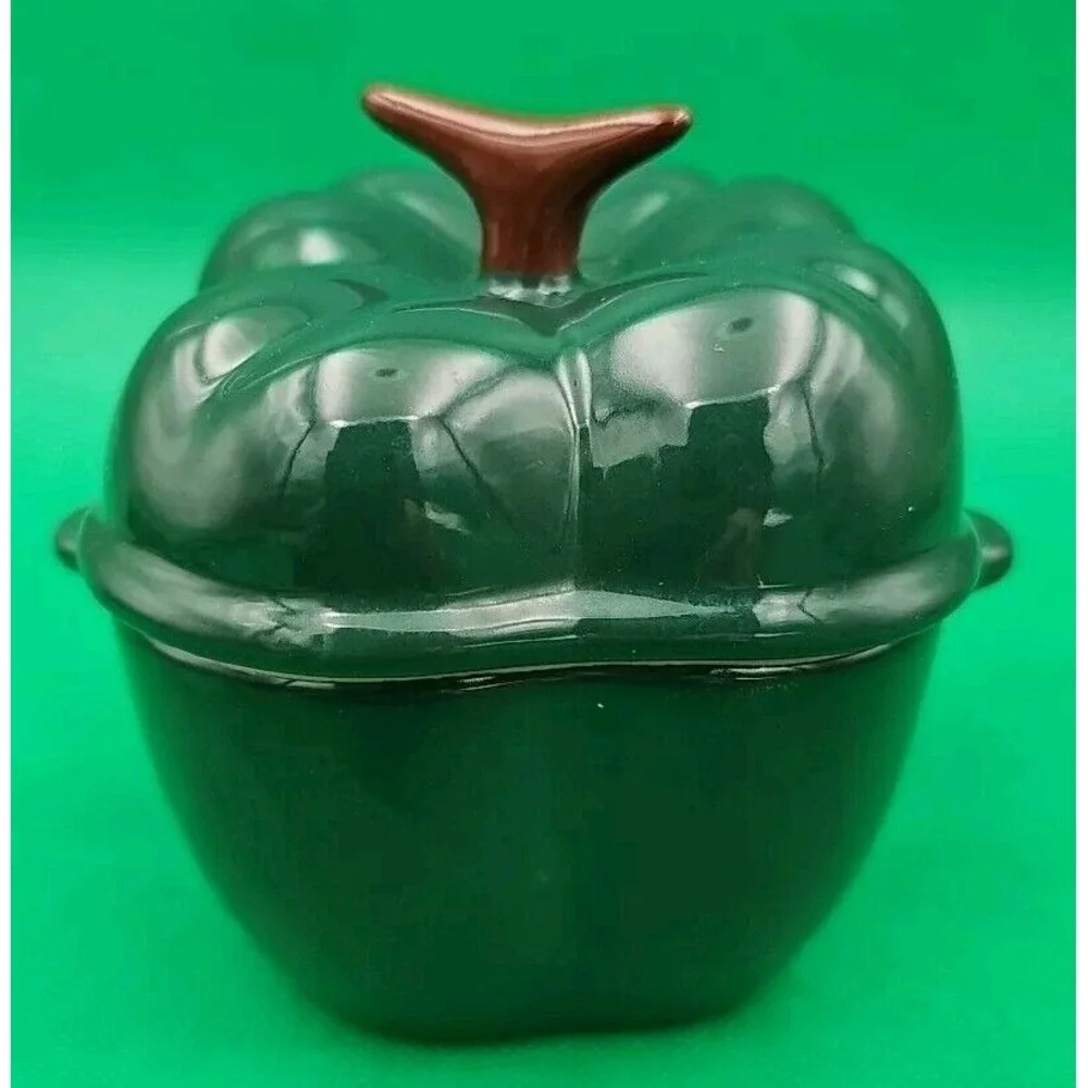Technique KF144 Ceramic Small Casserole Dish With Lid‎ Green Pepper